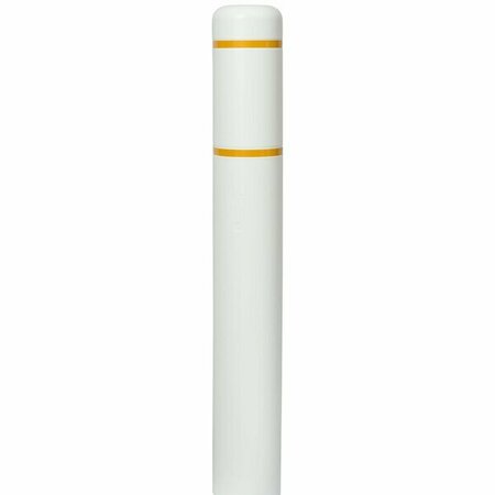 INNOPLAST BollardGard 7 1/8'' x 52'' White Bollard Cover with Yellow Reflective Stripes BC752WY 269BC752WY